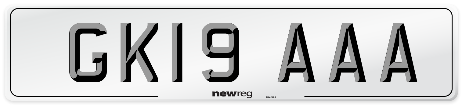 GK19 AAA Number Plate from New Reg